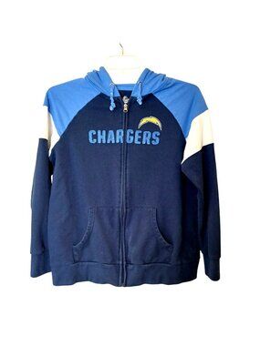 Los Angeles Chargers Majestic XL Hoodie Sweatshirt Navy & Light Blue #T-7